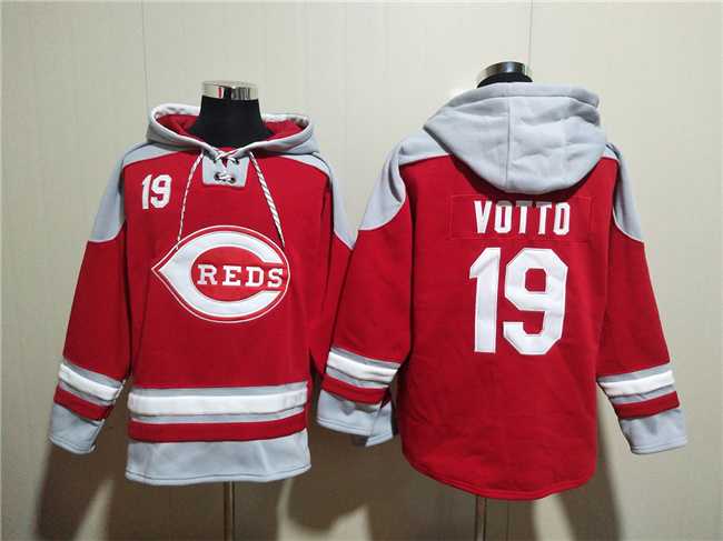 Men's Cincinnati Reds #19 Joey Votto Red Ageless Must-Have Lace-Up Pullover Hoodie,We sell and wholesale Men's Cincinnati Reds #19 Joey Votto Red Ageless Must-Have Lace-Up Pullover Hoodie on line form chian!